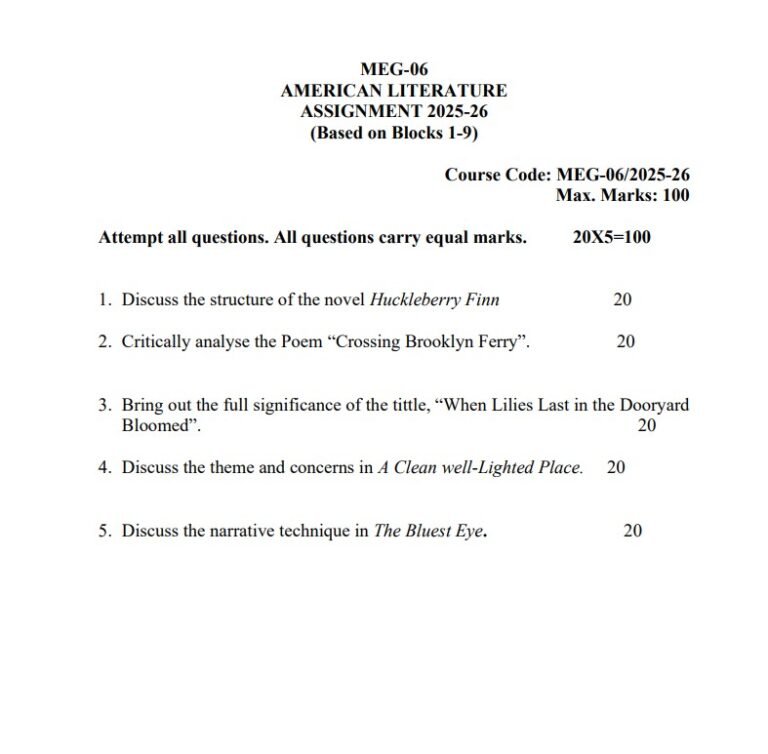 MEG-06 Solved Assignment July 2025-Jan 2026 PDF (English)