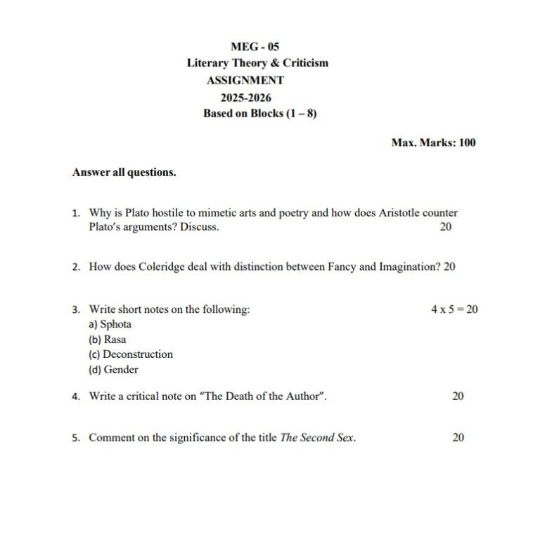 MEG-05 Solved Assignment July 2025-Jan 2026 PDF (English)