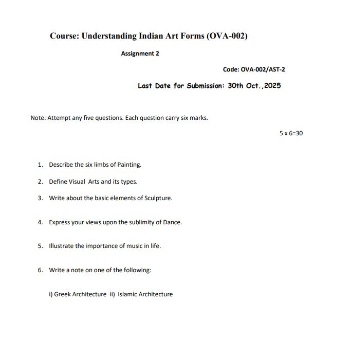 IGNOU OVA-002 Solved Assignment July 2025 PDF (English)
