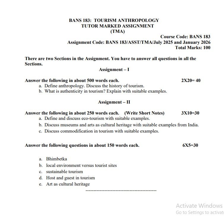 BANS-183 Solved Assignment July 2025- Jan 2026 PDF (English)