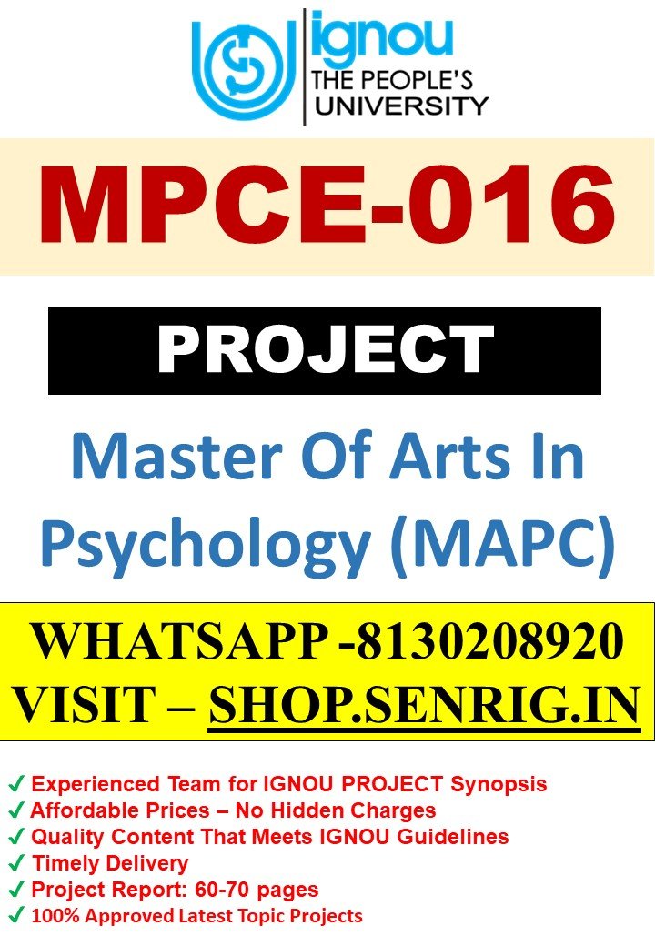 ✅BUY IGNOU MAPC Project (MPCE-016) Hardcopy