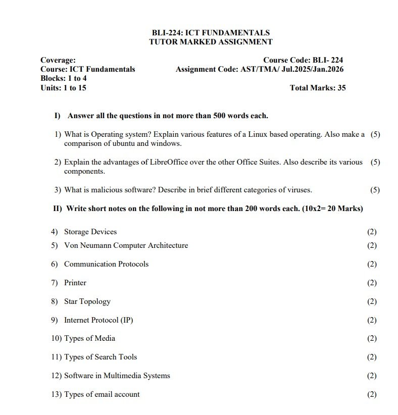 IGNOU BLI-224 Solved Assignment 2025-26 PDF (English)