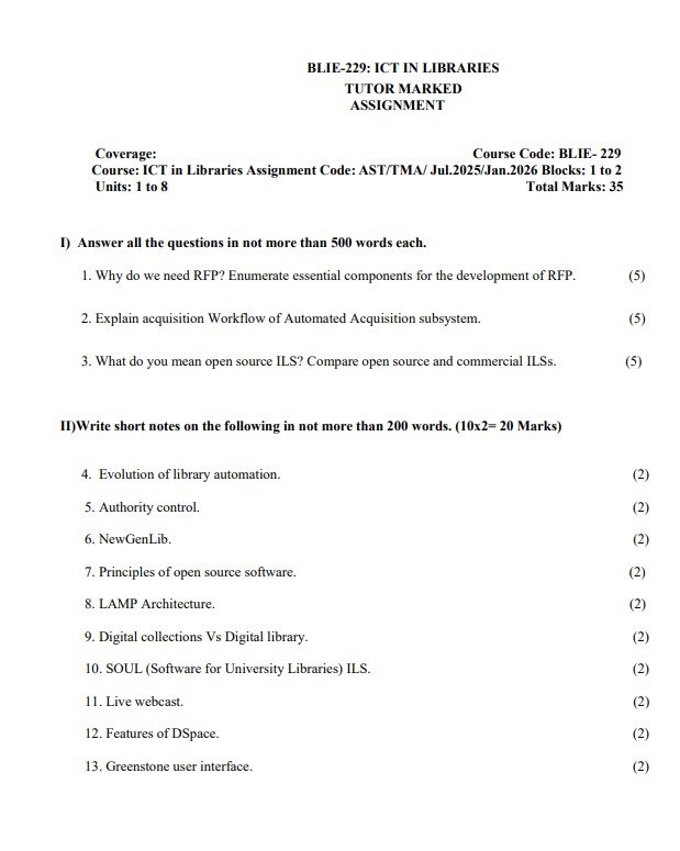 IGNOU BLIE-229 Solved Assignment 2025-26 PDF (English)
