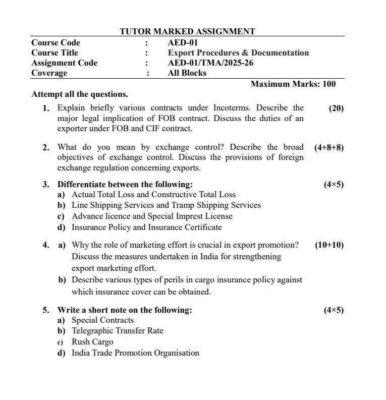 IGNOU AED-01 Solved Assignment 2025-26 PDF (English)