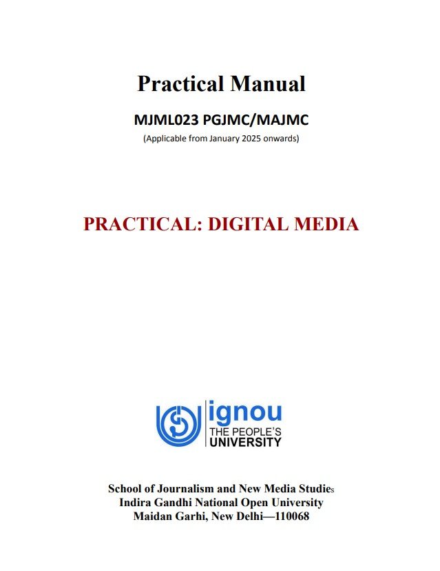MJML-023 Practical: Digital Media Handwritten Hardcopy