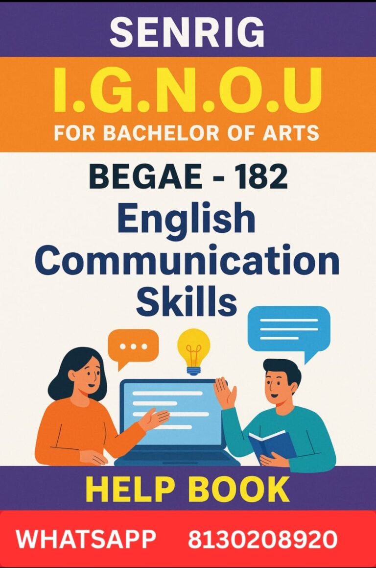 BEGAE-182 Help Book PDF Download In English At shop.senrig.in