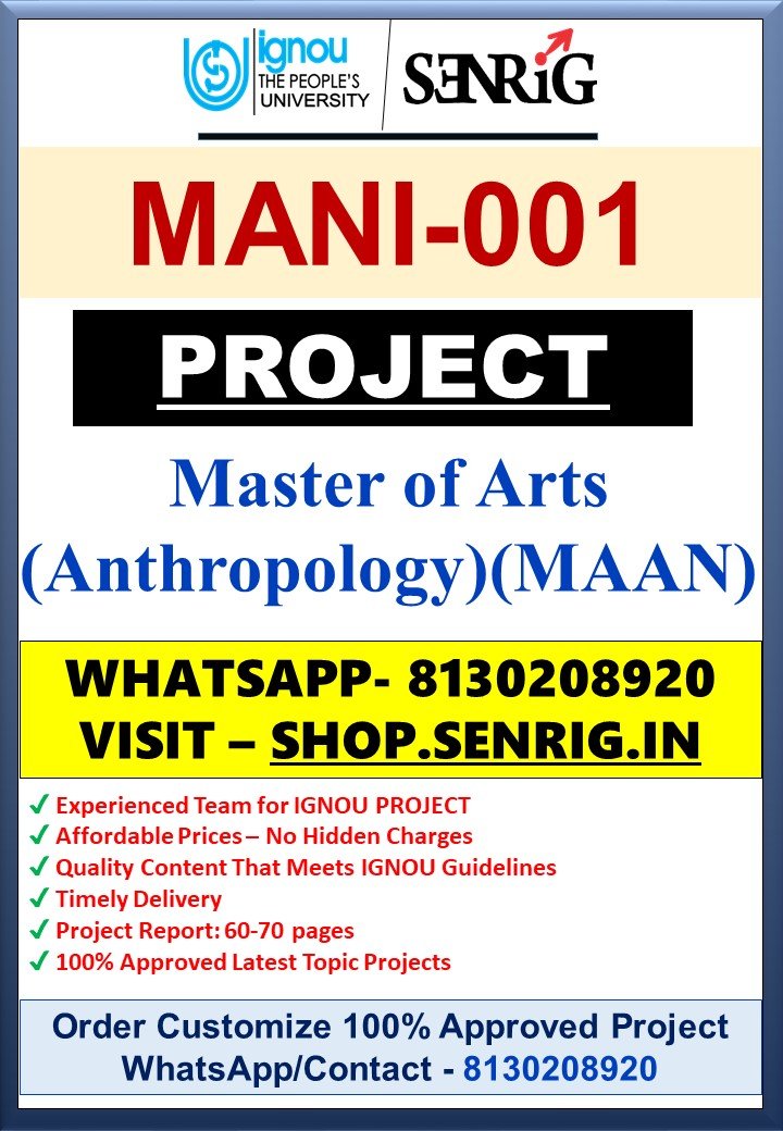 ✅ Buy IGNOU MAAN MANI-001 Project Report PDF