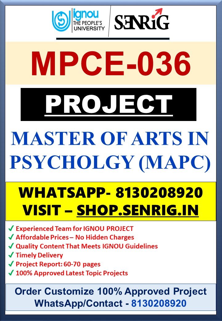 ✅ Buy IGNOU MAPC MPCE-036 Project Report PDF