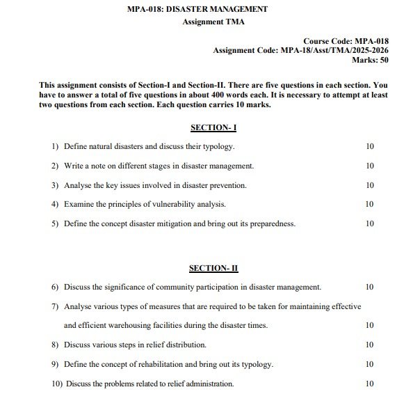 IGNOU MPA-018 Solved Assignment 2025-26 PDF (English)