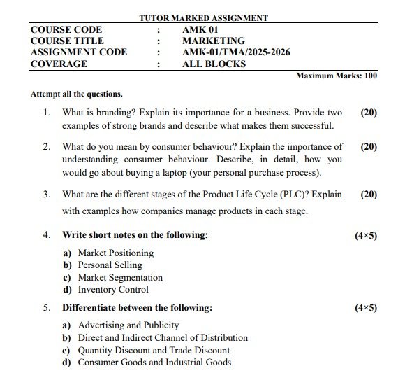 IGNOU AMK 01 Solved Assignment 2025-26 PDF (English)