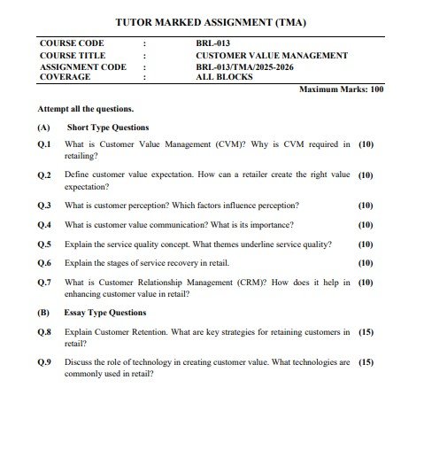 IGNOU BRL–013 Solved Assignment 2025-26 PDF (English)