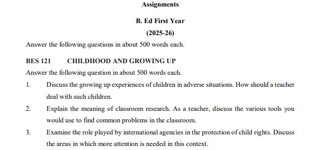 IGNOU BES-121 Solved Assignment 2025-26 PDF (English)
