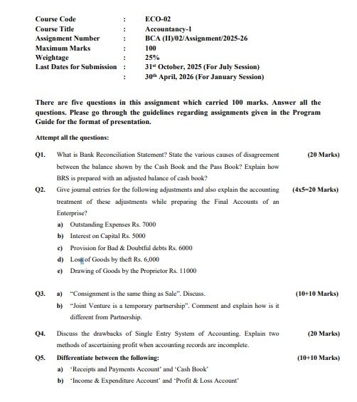 IGNOU ECO-02 Solved Assignment 2025-26 PDF (English)