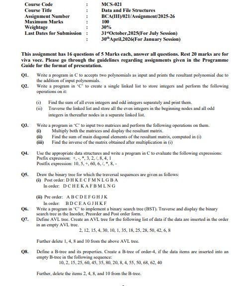 IGNOU MCS-021 Solved Assignment 2025-26 PDF (English)