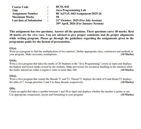 IGNOU BCSL-043 Solved Assignment 2025-26 PDF (English)