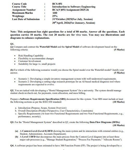 IGNOU BCS-051 Solved Assignment 2025-26 PDF (English)