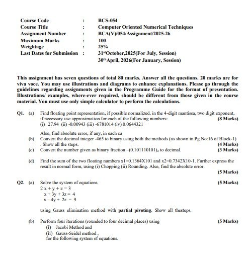IGNOU BCS-054 Solved Assignment 2025-26 PDF (English)