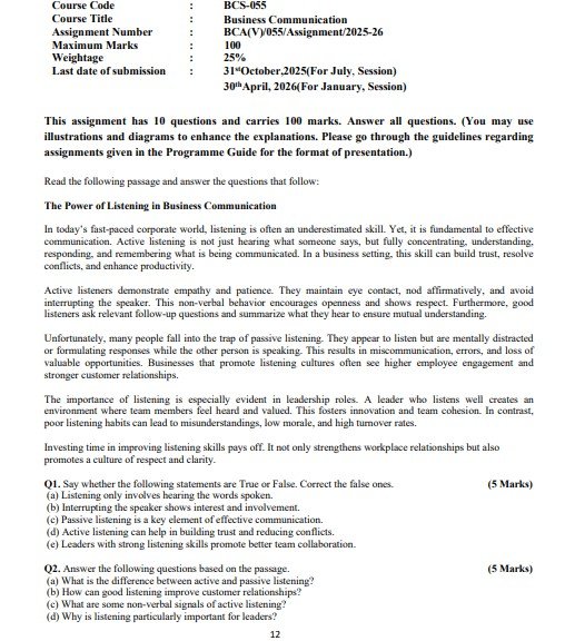 IGNOU BCS-055 Solved Assignment 2025-26 PDF (English)