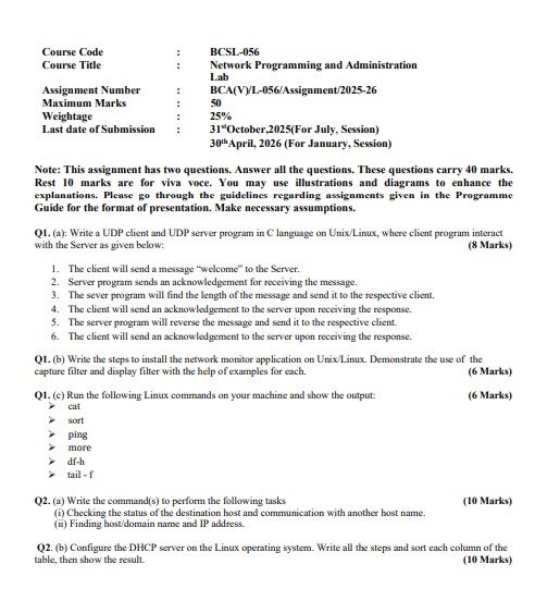 IGNOU BCSL-056 Solved Assignment 2025-26 PDF (English)