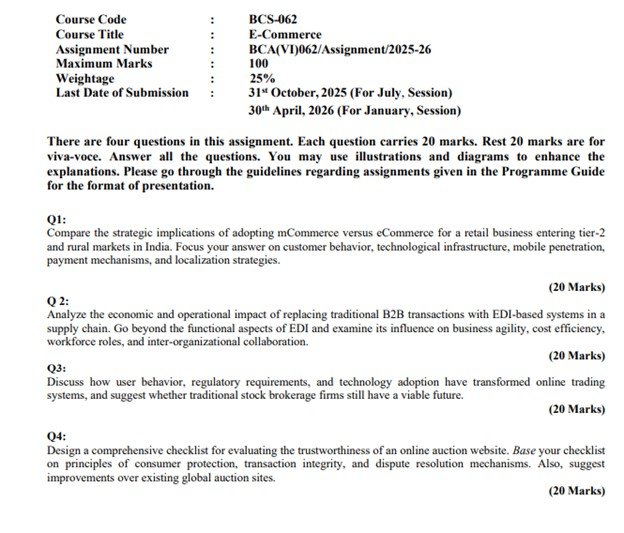 IGNOU BCS-062 Solved Assignment 2025-26 PDF (English)