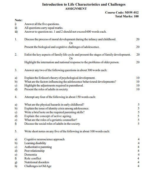 IGNOU MSW-012 Solved Assignment 2025-26 PDF (English)