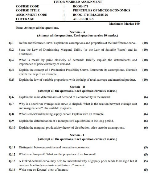 IGNOU BCOG-171 Solved Assignment 2025-26 PDF (English)