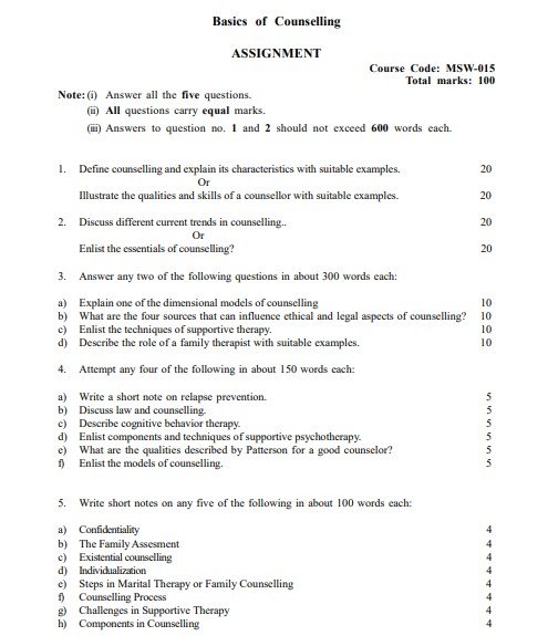 IGNOU MSW-015 Solved Assignment 2025-26 PDF (English)