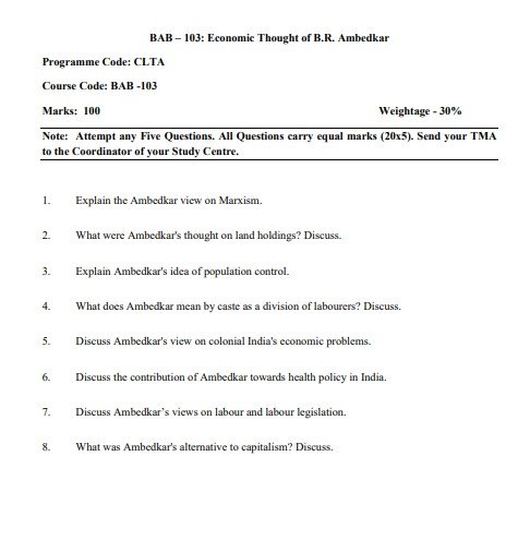 IGNOU BAB-103 Solved Assignment 2025-26 PDF (English)