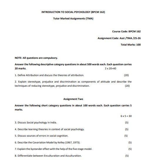 IGNOU BPCM-162 Solved Assignment 2025-26 PDF (English)