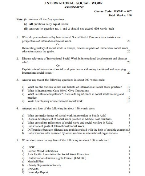 IGNOU MSWE-007 Solved Assignment 2025-26 PDF (English)