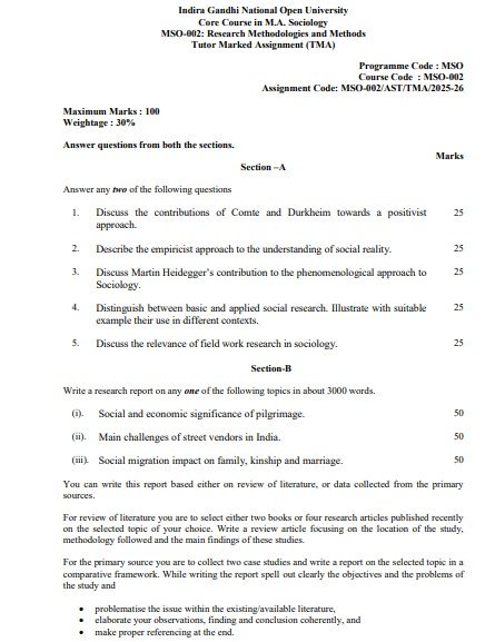 IGNOU MSO-002 Solved Assignment 2025-26 PDF (English)