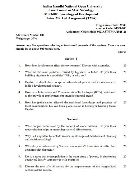 IGNOU MSO-003 Solved Assignment 2025-26 PDF (English)