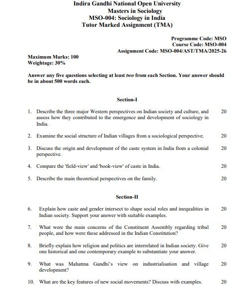IGNOU MSO-004 Solved Assignment 2025-26 PDF (English)