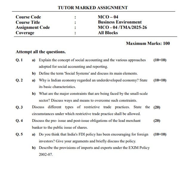 IGNOU MCO-04 Solved Assignment 2025-26 PDF (English)