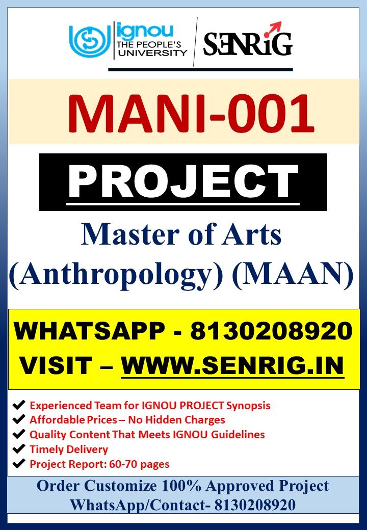 ✅ Buy IGNOU (MAAN) MANI-001 Project Report Hardcopy