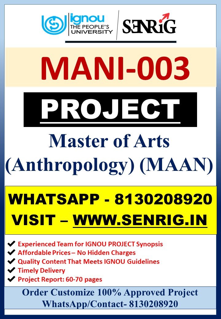✅ Buy IGNOU (MAAN) MANI-003 Project Report Hardcopy