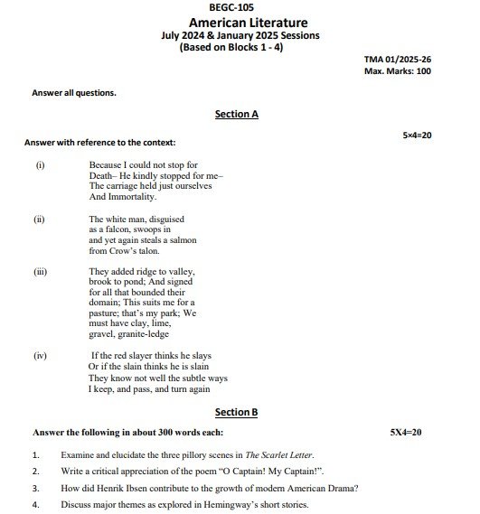 IGNOU BEGC-105 Solved Assignment 2025-26 PDF (English)