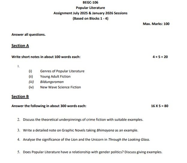IGNOU BEGC-106 Solved Assignment 2025-26 PDF (English)