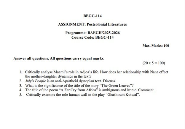 IGNOU BEGC-114 Solved Assignment 2025-26 PDF (English)