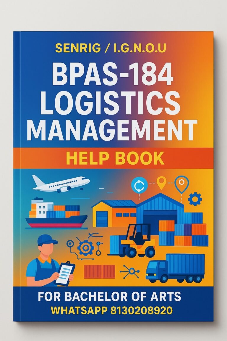 IGNOU BPAS-184 Help Book Logistics Management with Chapterwise Notes