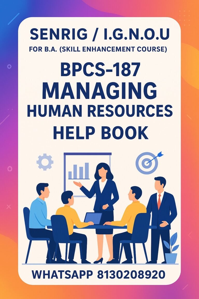 BPCS-187 Help Book Managing Human Resources with Notes