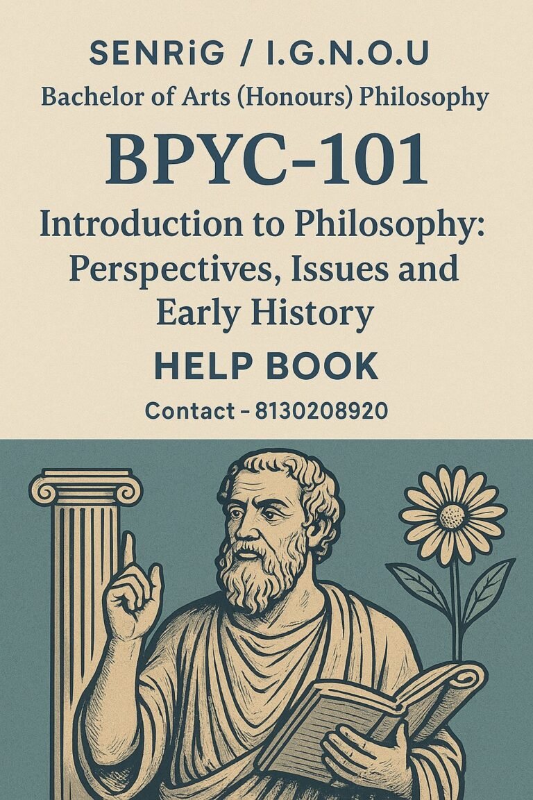 IGNOU BPYC-101 Help Book PDF Download In English At shop.senrig.in