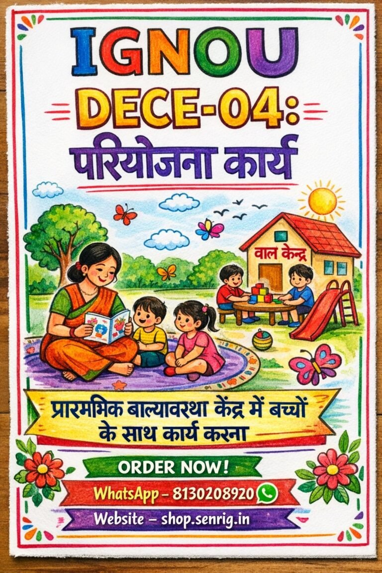 ✅ Buy IGNOU (DECE) DECE-4 Project Report Hardcopy In Hindi