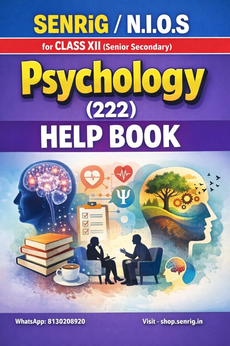 NIOS Class 12 Psycology (222) Helping Book | Important Q&A