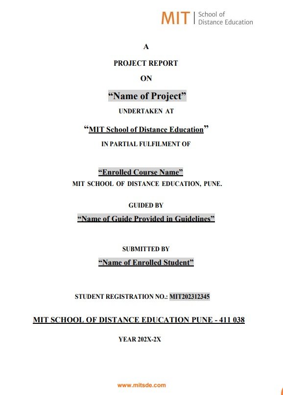 ✅ Buy MIT (MBA) Project Report Pdf In English – 100% Approved