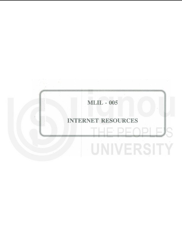 Buy MLIL 005 INTERNET RESOURCES Practical (Hard Copy)