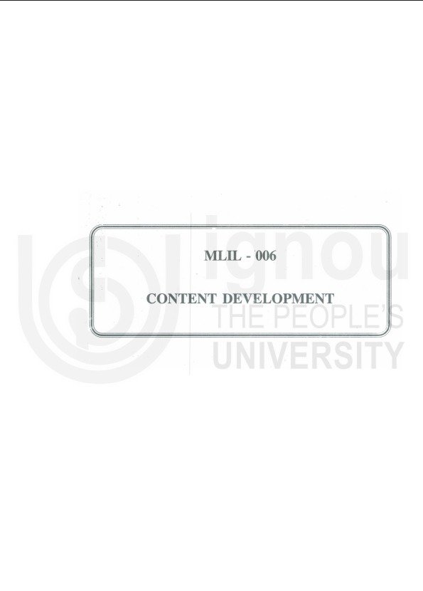 Buy MLIL 006 CONTENT DEVELOPMENT Practical Handwritten (Hard Copy)