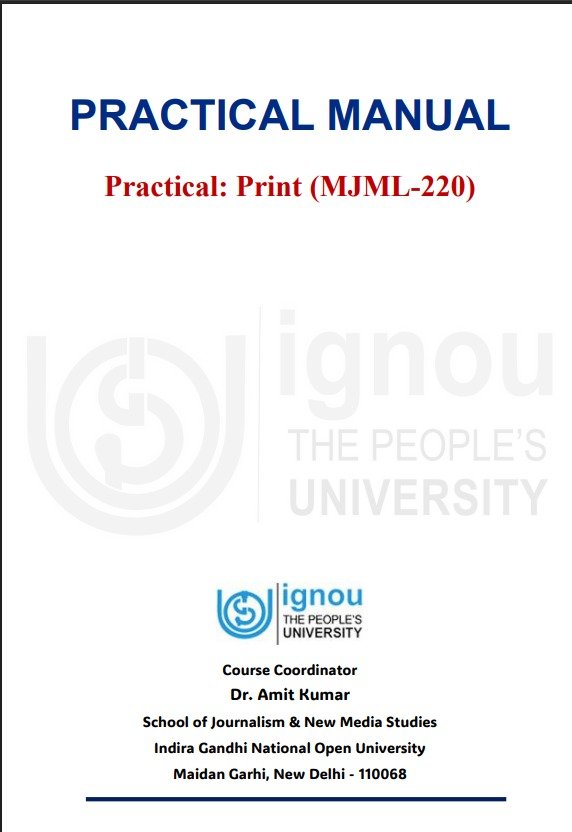 Buy MJML 220 Practical Manual: Print Handwritten (Hard Copy) Ready To Submit