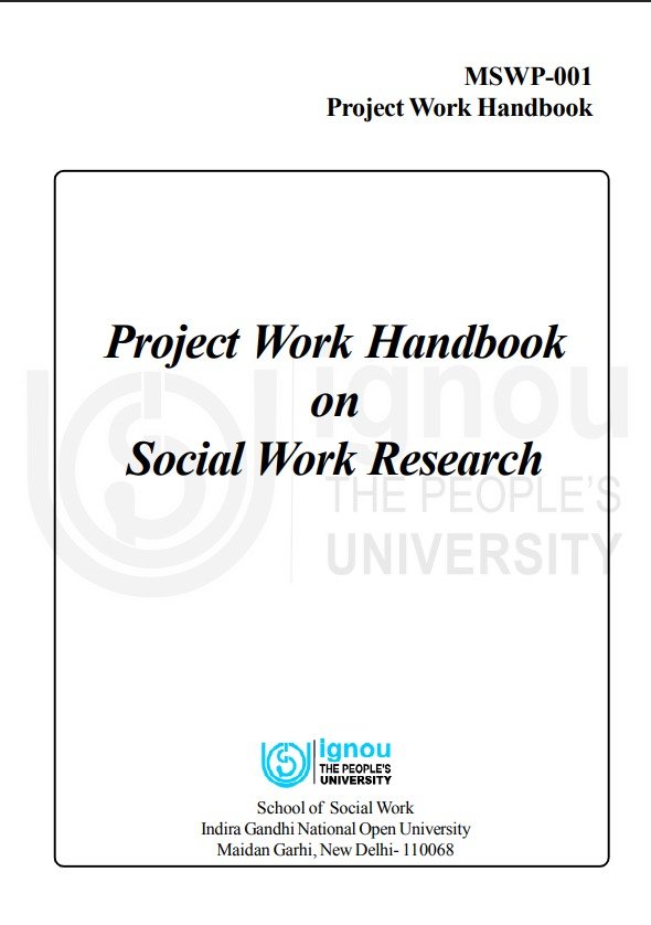 BUY IGNOU MSWP-001 Project Work Handbook Hardcopy Ready To Submit