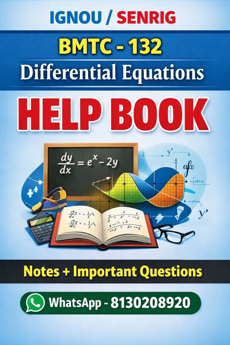 IGNOU BMTC-132 Help Book PDF Download In English At shop.senrig.in